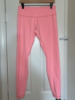 Lululemon Coral Pink Wunder Under Leggings Size 10 Full Length 30.5” Inseam